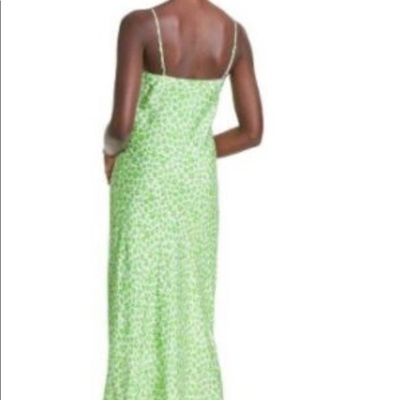 Rixo Green Leopard Sleeveless Ruffle Slip Dress (NWT) - Picture 2 of 5